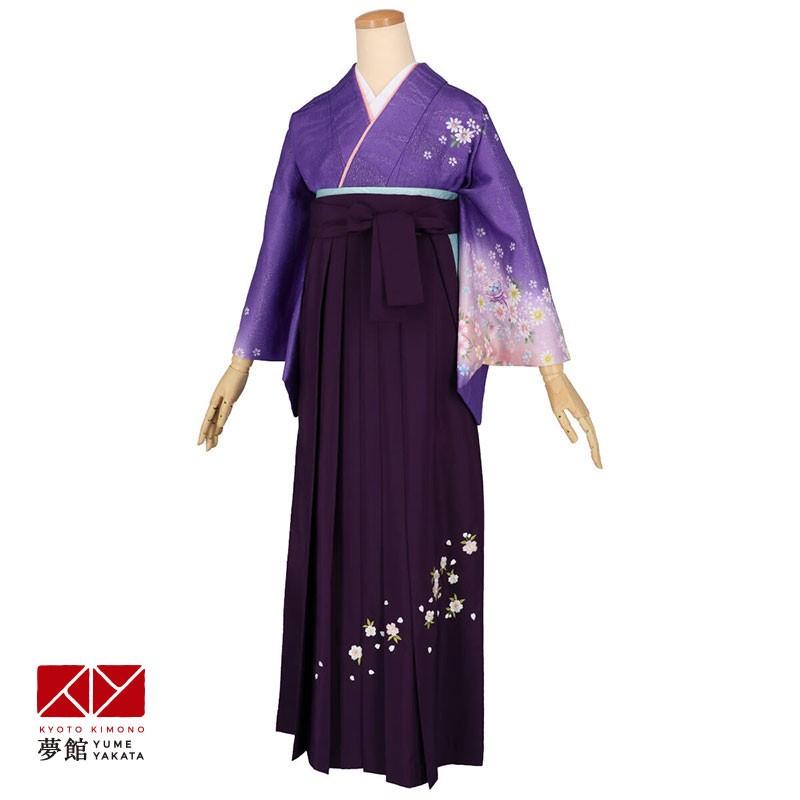 卒業式 袴レンタル 先生 教員 訪問着袴 フルセット 上品 瑠璃紺金通し 薄桜ぼかし 鼓に小菊 HG1140