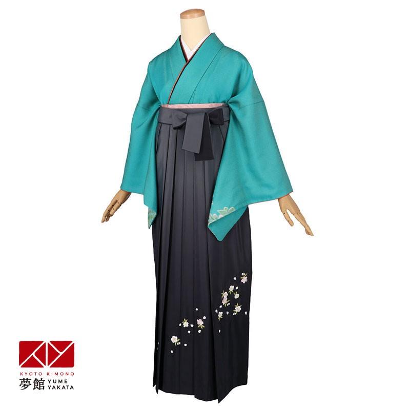 卒業式 袴レンタル 先生 教員 訪問着袴 フルセット 上品 浅葱 金通し 辻が花風 HG1142