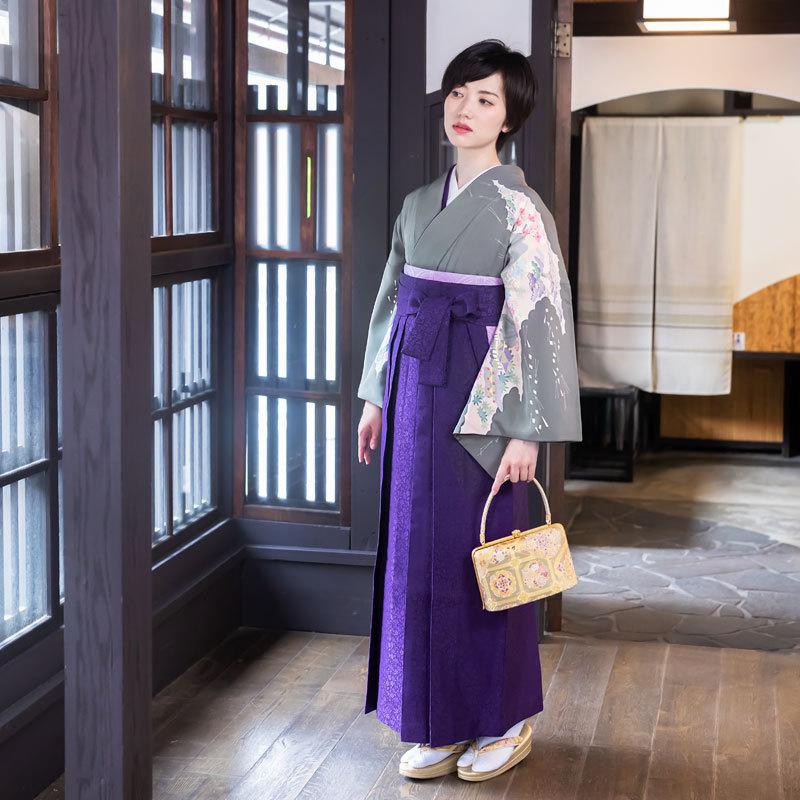 卒業式 袴レンタル 先生 教員 訪問着袴 フルセット 上品 【加賀