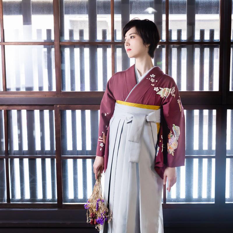 卒業式 袴レンタル 先生 教員 訪問着袴 フルセット 上品 【加賀