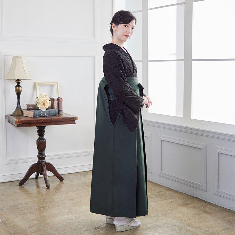 卒業式 袴レンタル 先生 教員 訪問着袴 フルセット 上品 黒