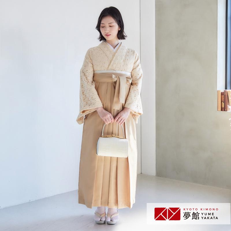 卒業式 袴レンタル 先生 教員 訪問着袴 フルセット 上品 ベージュ