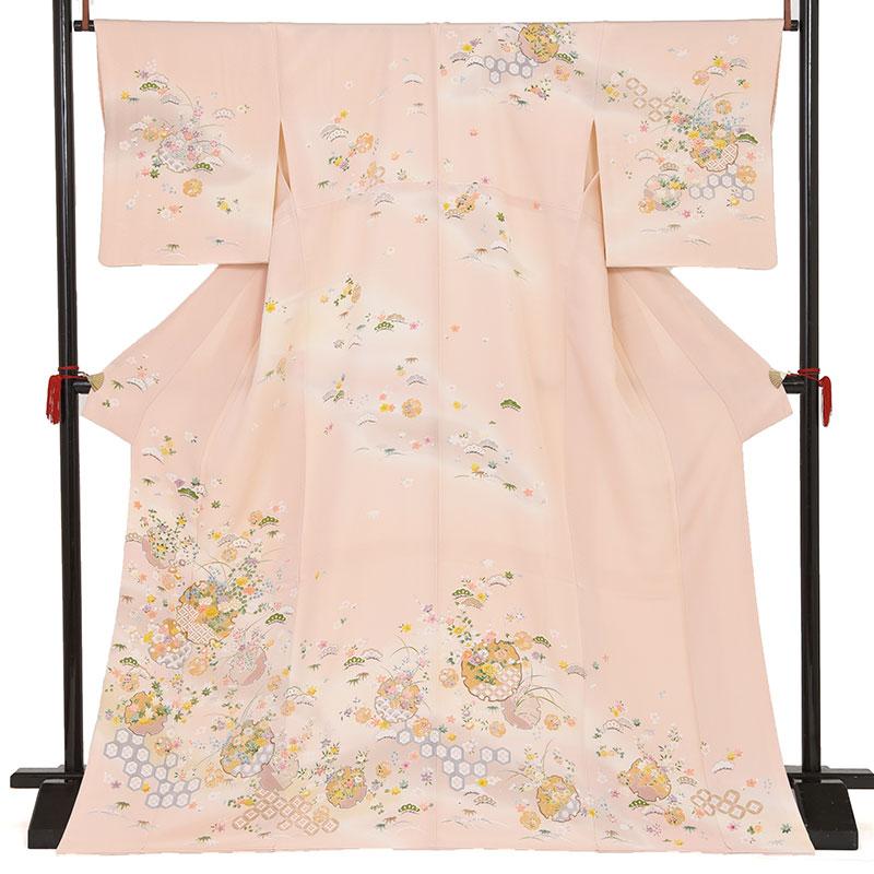 訪問着　フルセット　松竹梅　吉祥文様　パールトーン　落款　入学式　卒業式　H7 七五三 母 着物レンタル 訪問着 フルセット 卒業式 入学式 卒園