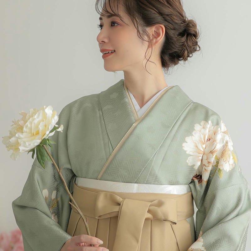 卒業式 袴レンタル 先生 教員 訪問着袴 フルセット 上品 セージ 卒業式 袴レンタル 先生 教員 訪問着袴 フルセット 上品 セージ
