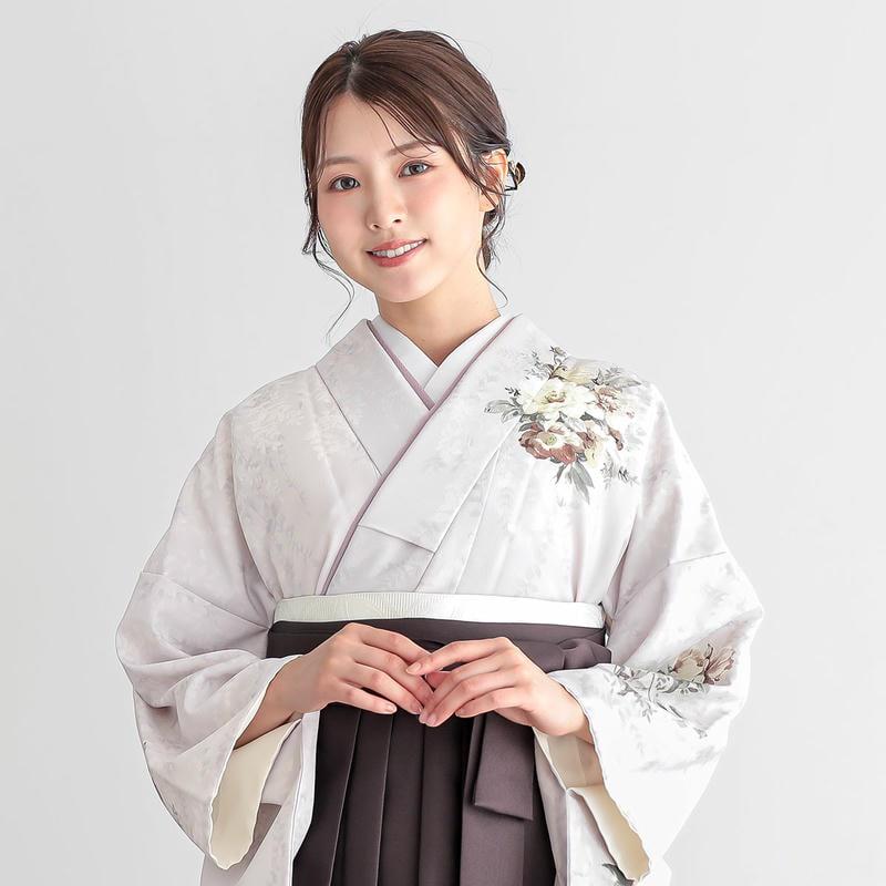 卒業式 袴レンタル 先生 教員 訪問着袴 フルセット 上品 ジャパンスタイル ライラック　洋花(H1425) HG1424_6