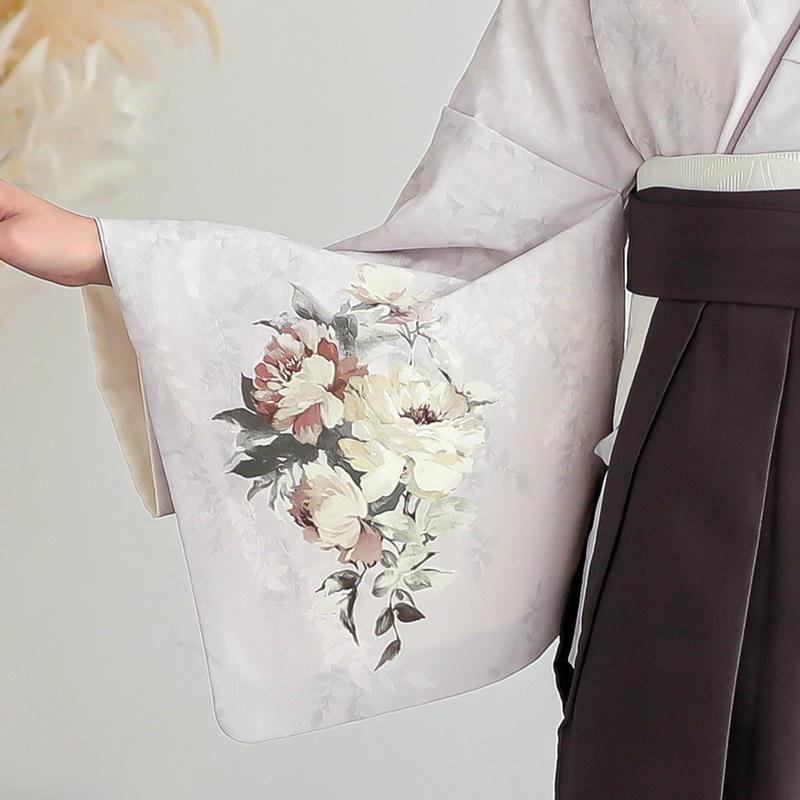 卒業式 袴レンタル 先生 教員 訪問着袴 フルセット 上品 ジャパンスタイル ライラック　洋花(H1425) HG1424_7