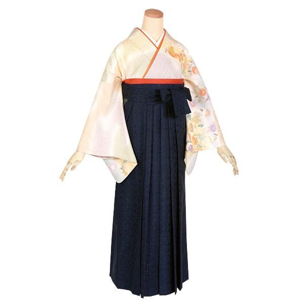 卒業式 袴レンタル 先生 教員 訪問着袴 フルセット 上品 安い 訳あり特価 クリーム・ベージュ　霞取り花尽くし HG144_1