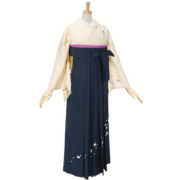 卒業式 袴レンタル 先生 教員 訪問着袴 フルセット 上品 安い 訳あり特価 クリーム　菊と蘭と梅 HG168_1