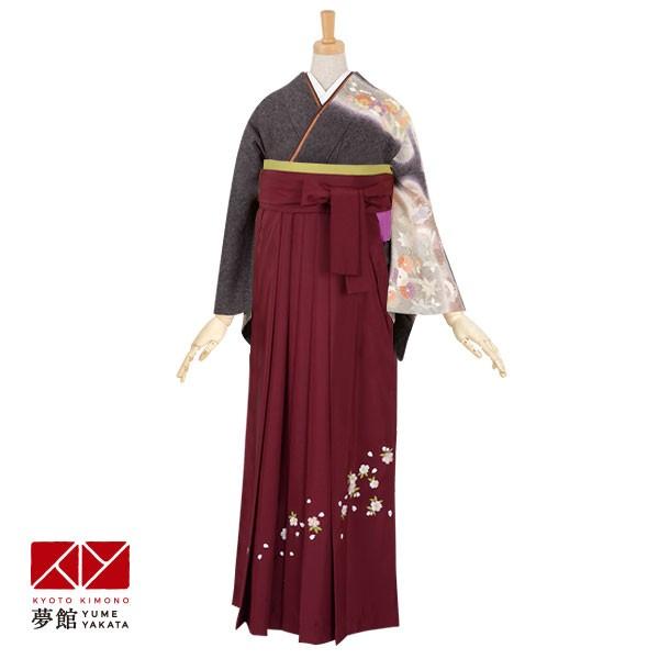 卒業式 袴レンタル 先生 教員 訪問着袴 フルセット 上品 黒　霞取りに花尽くし HG180