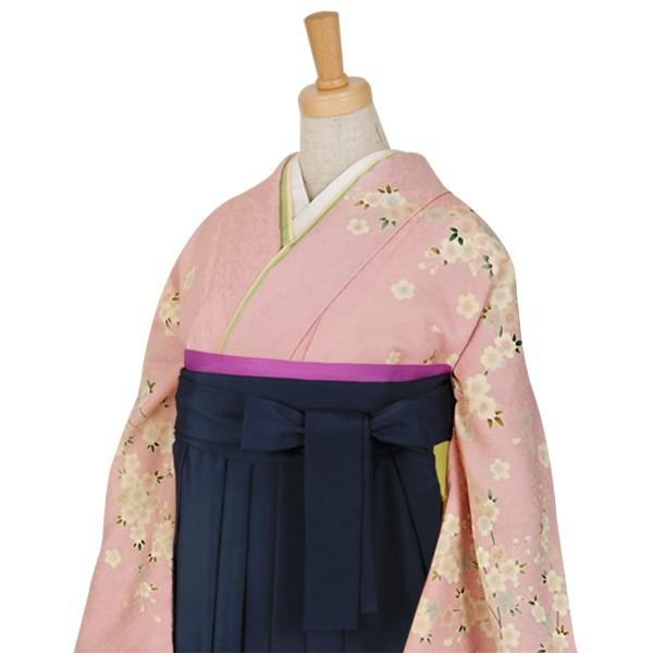 卒業式 袴レンタル 先生 教員 訪問着袴 フルセット 上品 ピンク　枝桜 HG187_2