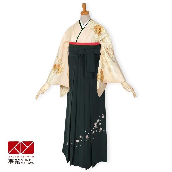 卒業式 袴レンタル 先生 教員 訪問着袴 フルセット 上品 クリーム　雪輪松竹梅文様 HG214