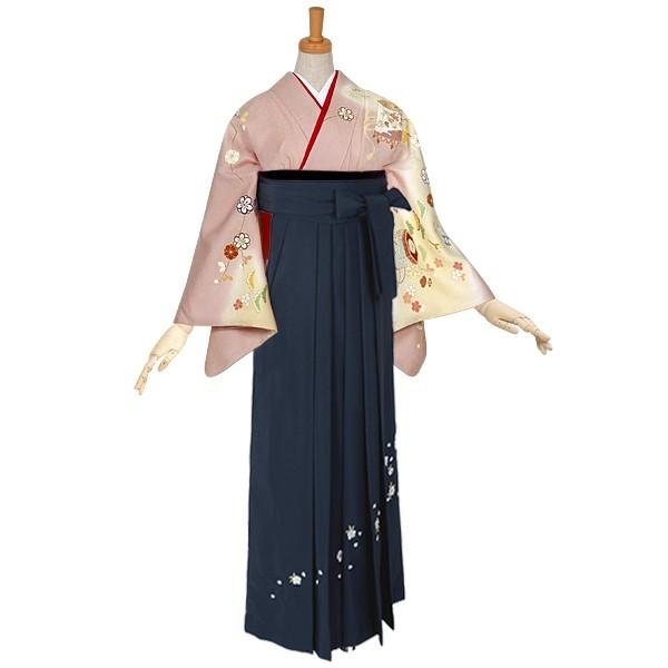 卒業式 袴レンタル 先生 教員 訪問着袴 フルセット 上品 ピンク　貝桶に宝尽くし HG236_1