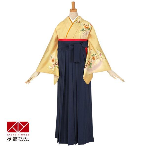 卒業式 袴レンタル 先生 教員 訪問着袴 フルセット 上品 濃いクリーム 唐花文様 HG246
