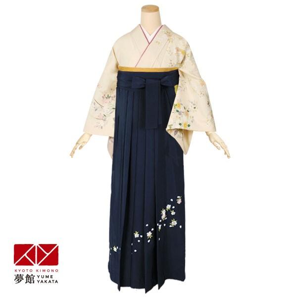 卒業式 袴レンタル 先生 教員 訪問着袴 フルセット 上品 クリーム　雲取り四季花模様 HG289