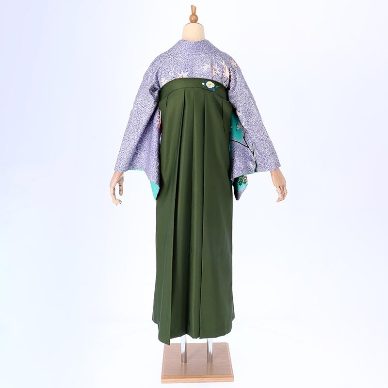 卒業式 袴レンタル 先生 教員 訪問着袴 フルセット 上品 グリーン　楓に菊花 HG290_2