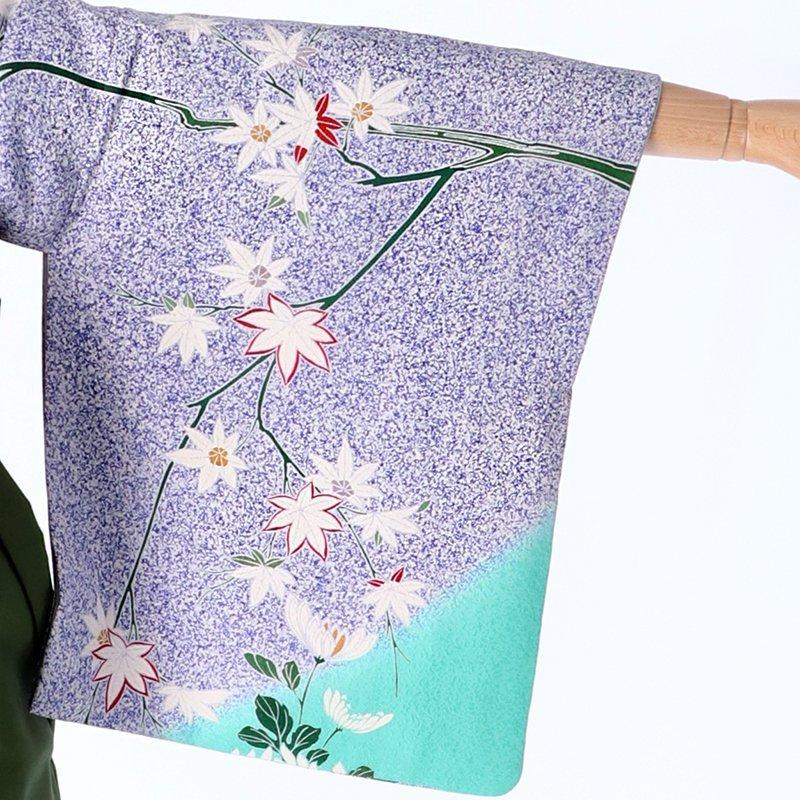 卒業式 袴レンタル 先生 教員 訪問着袴 フルセット 上品 グリーン　楓に菊花 HG290_3