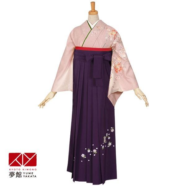 卒業式 袴レンタル 先生 教員 訪問着袴 フルセット 上品 薄ピンク　波に枝垂桜 HG294