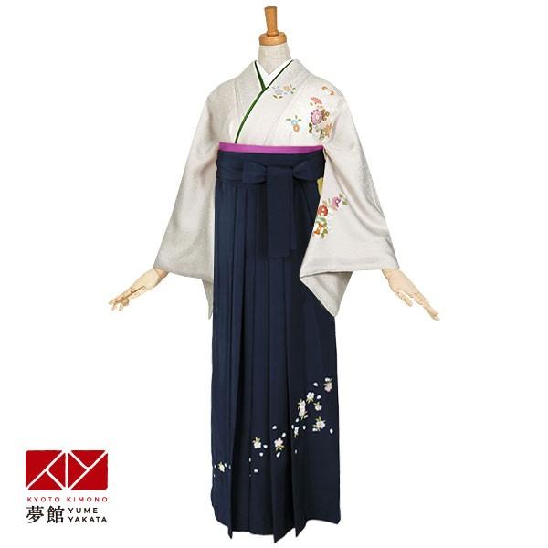 卒業式 袴レンタル 先生 教員 訪問着袴 フルセット 上品 グレー　雪輪に菊模様 HG295