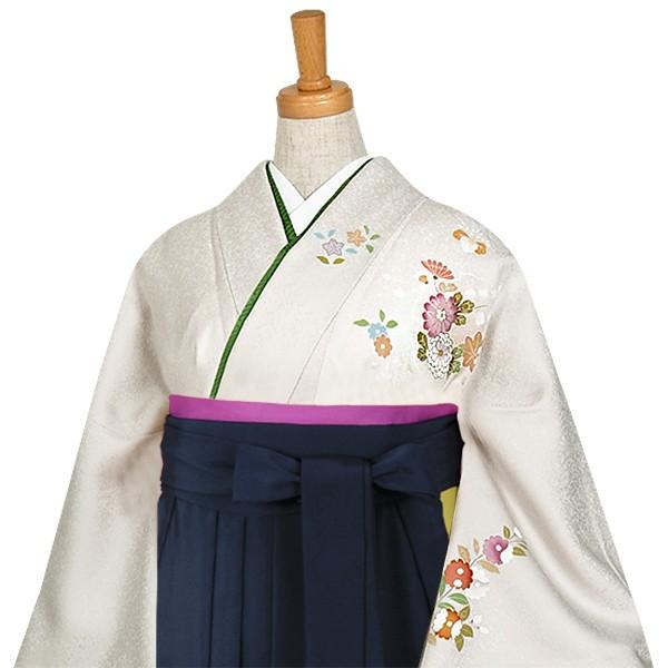 卒業式 袴レンタル 先生 教員 訪問着袴 フルセット 上品 グレー　雪輪に菊模様 HG295_2