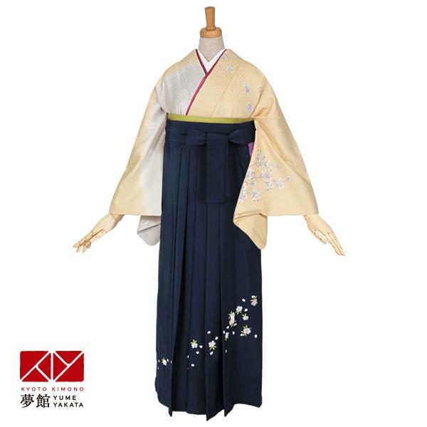 卒業式 袴レンタル 先生 教員 訪問着袴 フルセット 上品 クリーム　四季花菱 HG300