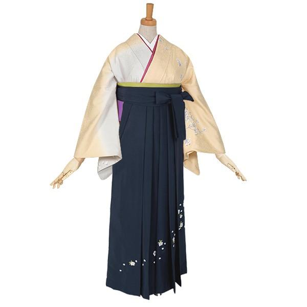 卒業式 袴レンタル 先生 教員 訪問着袴 フルセット 上品 クリーム　四季花菱 HG300_1