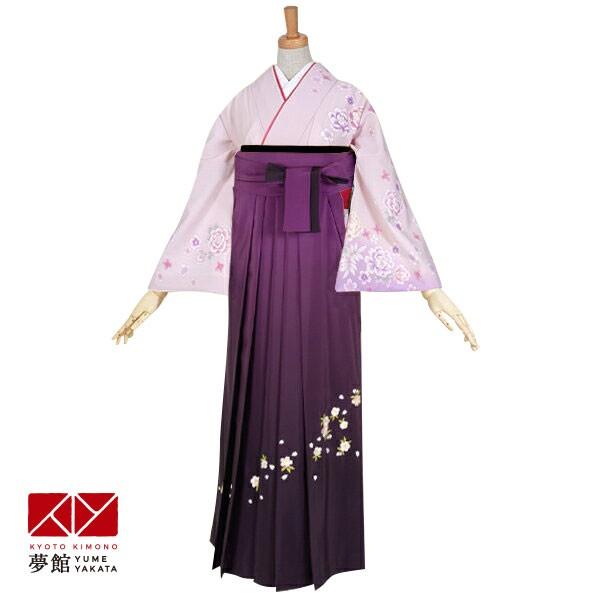 卒業式 袴レンタル 先生 教員 訪問着袴 フルセット 上品 ジャパンスタイル 薄紫　牡丹と藤の花 HG345