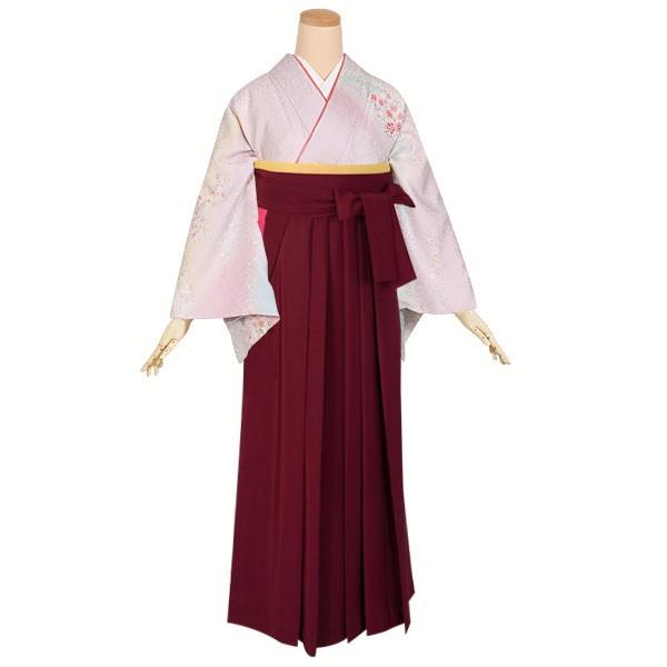 卒業式 袴レンタル 先生 教員 訪問着袴 フルセット 上品 薄紫　山取ぼかし松に桜模様 HG465_1