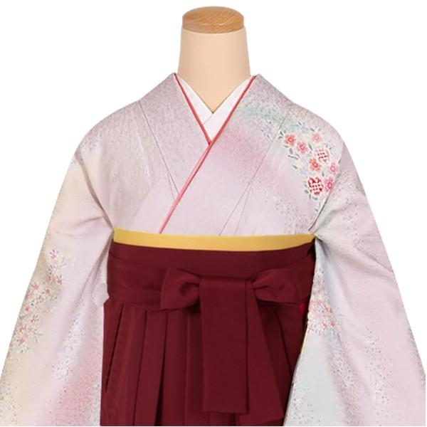 卒業式 袴レンタル 先生 教員 訪問着袴 フルセット 上品 薄紫　山取ぼかし松に桜模様 HG465_2
