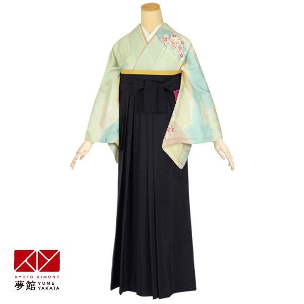 卒業式 袴レンタル 先生 教員 訪問着袴 フルセット 上品 グリーン　山取ぼかし波に草花模様 HG466