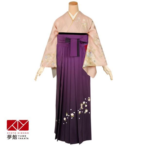 卒業式 袴レンタル 先生 教員 訪問着袴 フルセット 上品 ピンク　梅取り四季の花 HG510