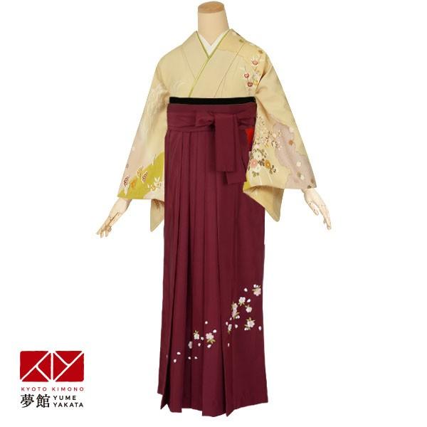 卒業式 袴レンタル 先生 教員 訪問着袴 フルセット 上品 クリーム　疋田雲取四季花 HG516