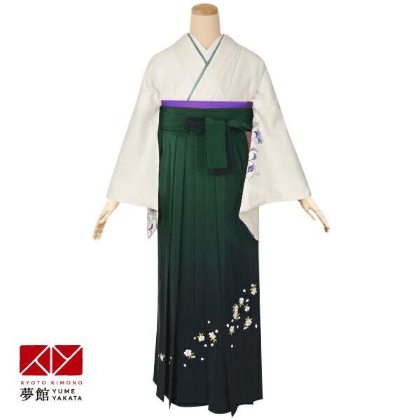 卒業式 袴レンタル 先生 教員 訪問着袴 フルセット 上品 白　唐花文様(H903) HG518