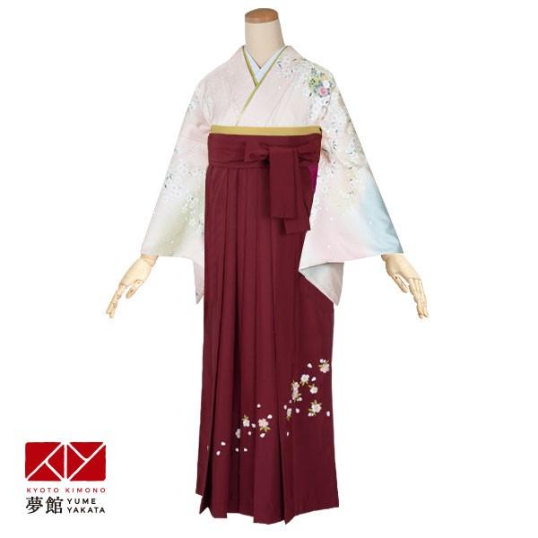 卒業式 袴レンタル 先生 教員 訪問着袴 フルセット 上品 ピンク・黄　遠山丸に花(H851) HG556