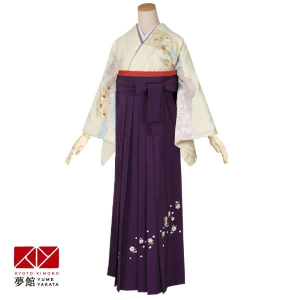卒業式 袴レンタル 先生 教員 訪問着袴 フルセット 上品 クリーム　霞取り草花(宅) HG576