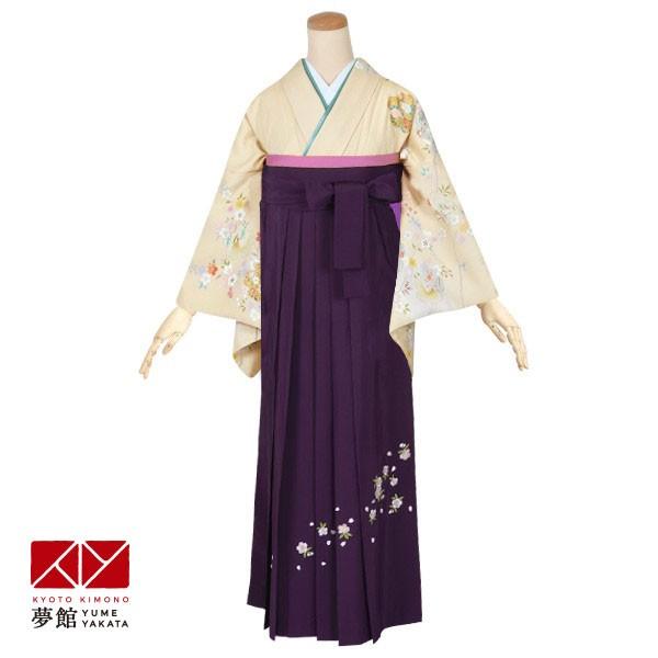 卒業式 袴レンタル 先生 教員 訪問着袴 フルセット 上品 クリーム　花尽くし(宅) HG600