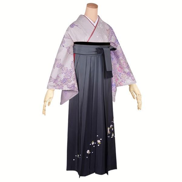 卒業式 袴レンタル 先生 教員 訪問着袴 フルセット 上品 紫　絞り　梅の木 HG635_1