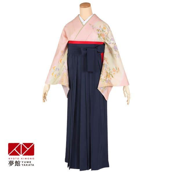 卒業式 袴レンタル 先生 教員 訪問着袴 フルセット 上品 ピンク　遠山に花と宝尽くし HG712