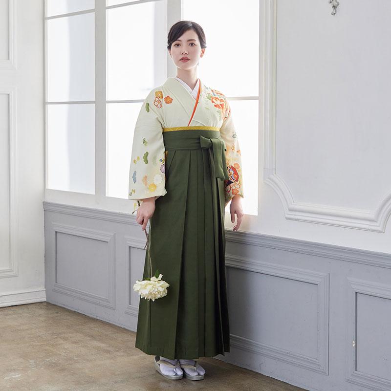 卒業式 袴レンタル 先生 教員 訪問着袴 フルセット 上品 ジャパンスタイル 黄色　貝桶と花に宝尽し HG768_7