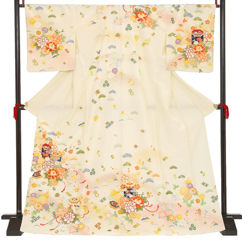 卒業式 袴レンタル 先生 教員 訪問着袴 フルセット 上品 ジャパンスタイル 黄色　貝桶と花に宝尽し HG768_8
