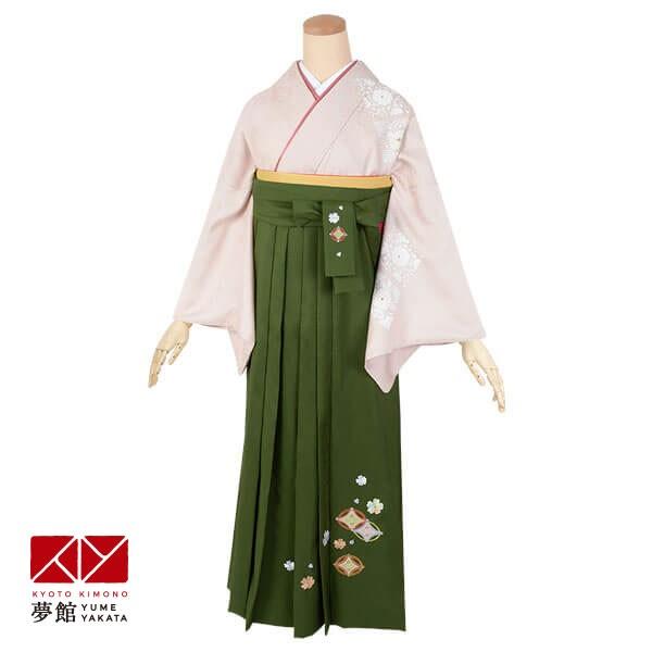 卒業式 袴レンタル 先生 教員 訪問着袴 フルセット 上品 ピンク　花菱 HG783