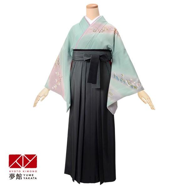 卒業式 袴レンタル 先生 教員 訪問着袴 フルセット 上品 青緑　風景文様 HG816