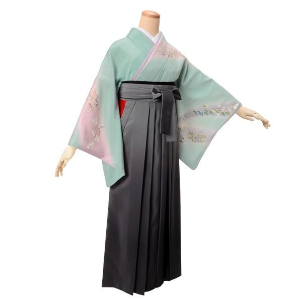 卒業式 袴レンタル 先生 教員 訪問着袴 フルセット 上品 青緑　風景文様 HG816_1