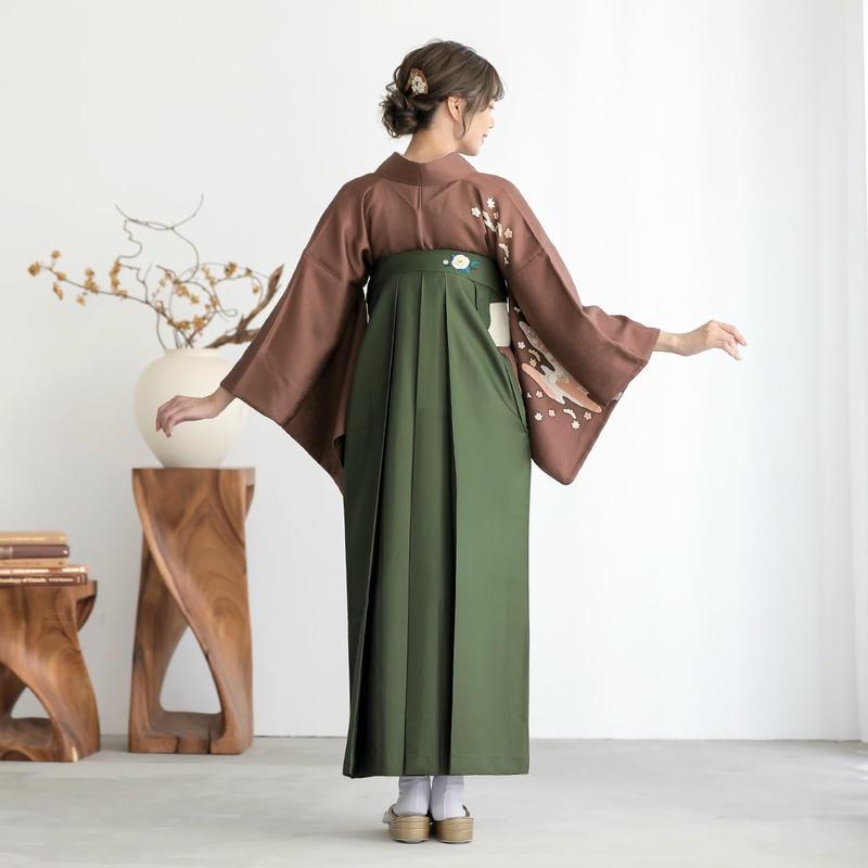 卒業式 袴レンタル 先生 教員 訪問着袴 フルセット 上品 栗梅茶 京友禅