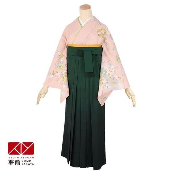 卒業式 袴レンタル 先生 教員 訪問着袴 フルセット 上品 ピンク 吉祥桜 HG834