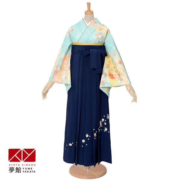 卒業式 袴レンタル 先生 教員 訪問着袴 フルセット 上品 ジャパンスタイル 水色　雲取りに雪輪花 HG853