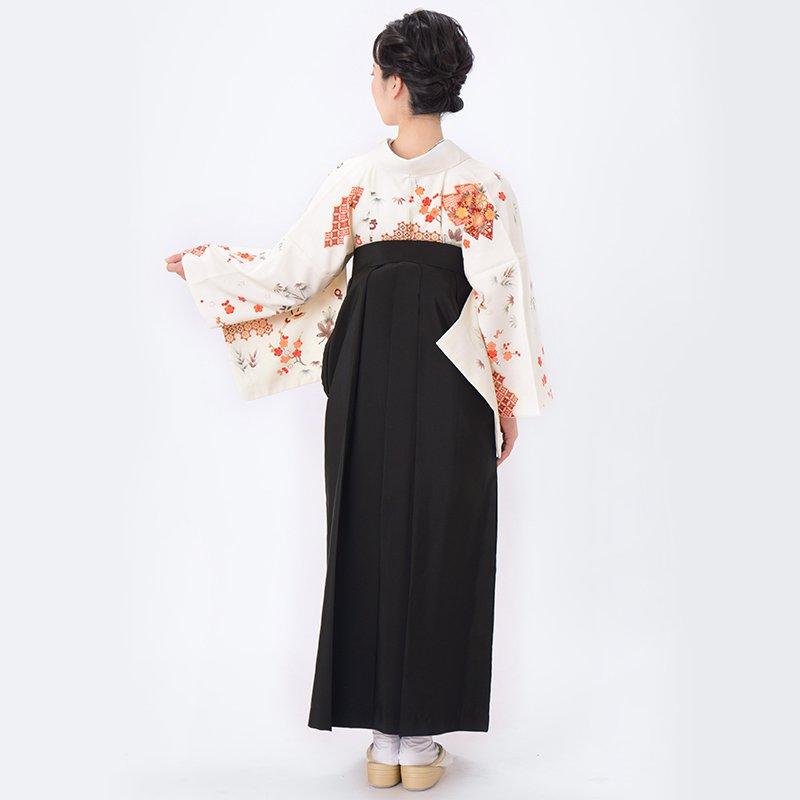 卒業式 袴レンタル 先生 教員 訪問着袴 フルセット 上品 ジャパンスタイル オフホワイト　松川菱に鶴松竹梅(H1002) HG975_3