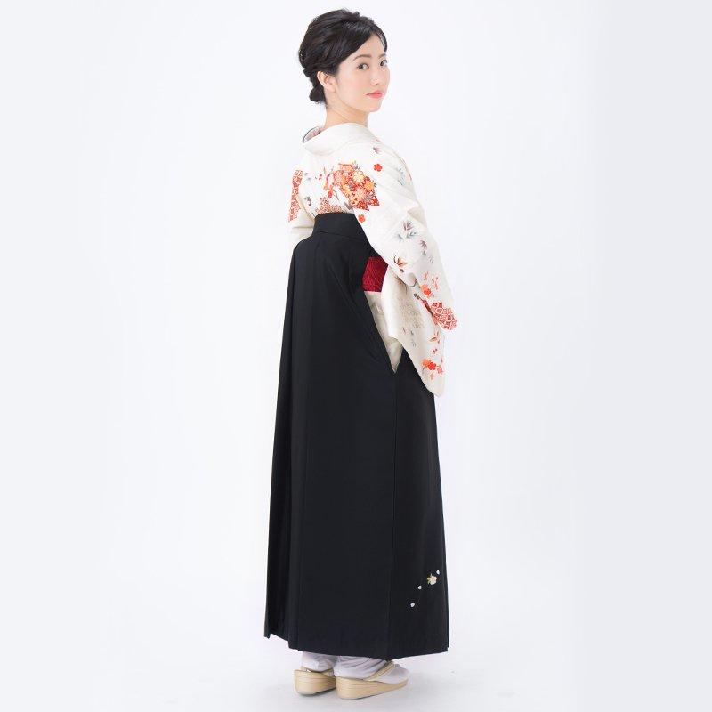卒業式 袴レンタル 先生 教員 訪問着袴 フルセット 上品 ジャパンスタイル オフホワイト　松川菱に鶴松竹梅(H1002) HG975_4