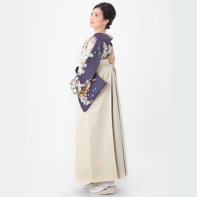 卒業式 袴レンタル 先生 教員 訪問着袴 フルセット 上品 ジャパンスタイル 藤鼠　桜に七宝(H948) HG996_2