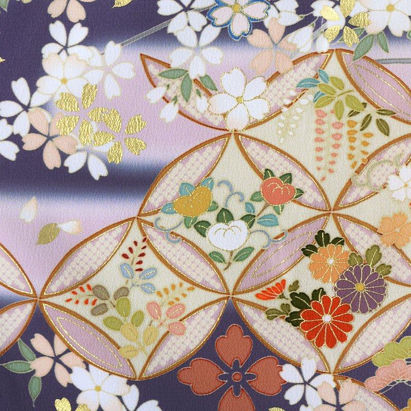 卒業式 袴レンタル 先生 教員 訪問着袴 フルセット 上品 ジャパンスタイル 藤鼠　桜に七宝(H948) HG996_8