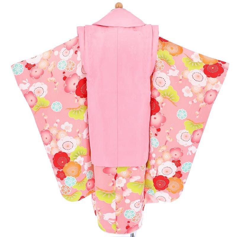 七五三 着物レンタル 3歳 753 女の子 フルセット 被布 ピンク×ピンク